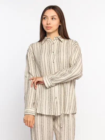 Блуза прямого кроя из смесовой вискозы